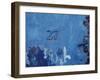 Close-up of a Blue Door with the Number Twenty Seven-null-Framed Photographic Print