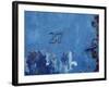 Close-up of a Blue Door with the Number Twenty Seven-null-Framed Photographic Print