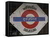 Close up of a British Style Station Sign at Train Station, Darjeeling, West Bengal State, India-Eitan Simanor-Framed Stretched Canvas