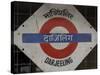 Close up of a British Style Station Sign at Train Station, Darjeeling, West Bengal State, India-Eitan Simanor-Stretched Canvas