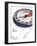 Close-up of a Compass on Paper-null-Framed Photographic Print