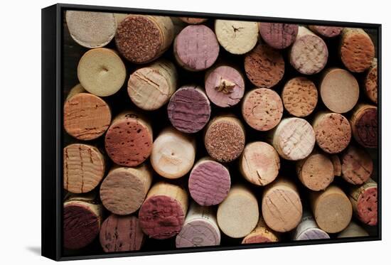 Close up of a Cork Wine with Different Variation of Wine Color-pink candy-Framed Stretched Canvas