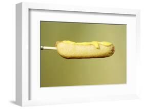 Close-Up of a Corn Dog on a Stick and Topped with Mustard, 1960-Eliot Elisofon-Framed Photographic Print