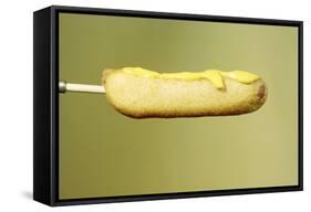Close-Up of a Corn Dog on a Stick and Topped with Mustard, 1960-Eliot Elisofon-Framed Stretched Canvas