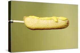 Close-Up of a Corn Dog on a Stick and Topped with Mustard, 1960-Eliot Elisofon-Stretched Canvas