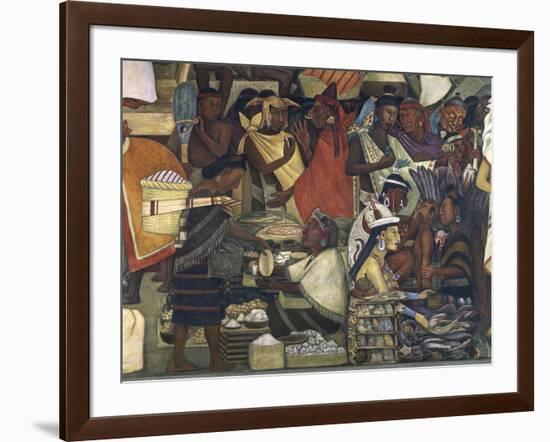 Close-Up of a Fresco, Market at Tenochtitlan, National Palace, Mexico City, Mexico-null-Framed Giclee Print