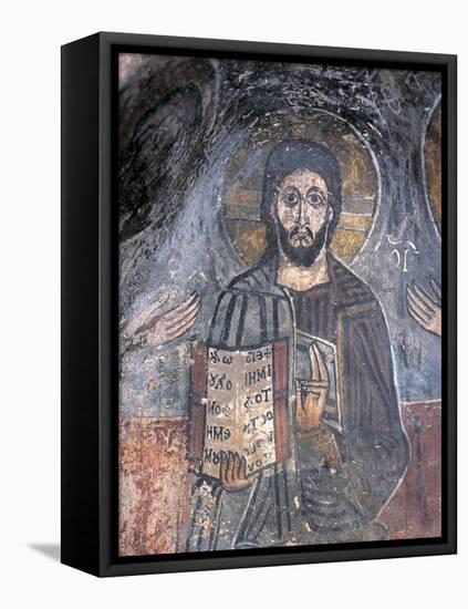 Close-Up of a Fresco of a Pantocrator, Christ Pantocrator, Zoupena, Sparta, Peloponnesus, Greece-null-Framed Stretched Canvas