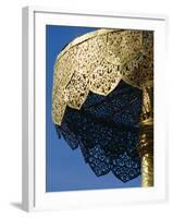 Close-up of a Gilded Metalwork Umbrella, Doi Suthep Temple, Chiang Mai, Thailand-Ken Gillham-Framed Photographic Print