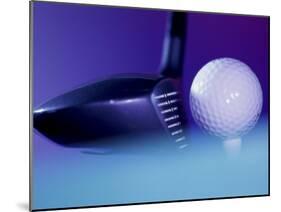 Close-up of a Golf Ball and a Golf Club-null-Mounted Premium Photographic Print