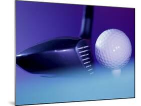 Close-up of a Golf Ball and a Golf Club-null-Mounted Photographic Print