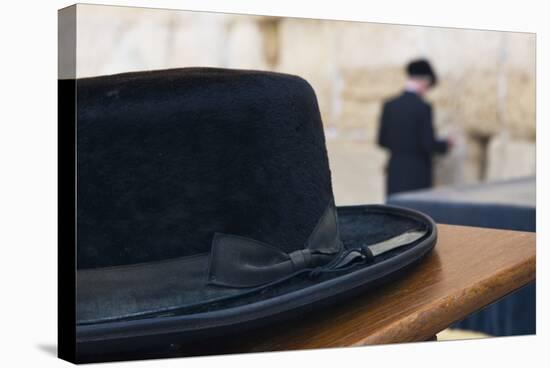 Close-Up of a Hasidic Jew's Hat at the Western Wall-Jon Hicks-Stretched Canvas