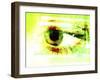 Close-up of a Human Eye Superimposed on a Faint Science Grid Design-null-Framed Photographic Print