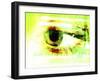 Close-up of a Human Eye Superimposed on a Faint Science Grid Design-null-Framed Photographic Print