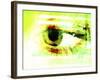 Close-up of a Human Eye Superimposed on a Faint Science Grid Design-null-Framed Photographic Print