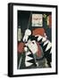 Close-Up of a Kabuki Actor Holding a Spear-null-Framed Giclee Print