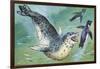 Close-Up of a Leopard Seal Hunting a Penguin (Hydrurga Leptonyx)-null-Framed Premium Giclee Print