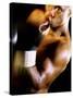 Close-up of a Male Boxer Wearing Boxing Gloves-null-Stretched Canvas