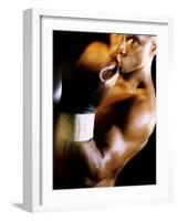 Close-up of a Male Boxer Wearing Boxing Gloves-null-Framed Photographic Print