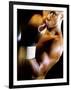 Close-up of a Male Boxer Wearing Boxing Gloves-null-Framed Photographic Print