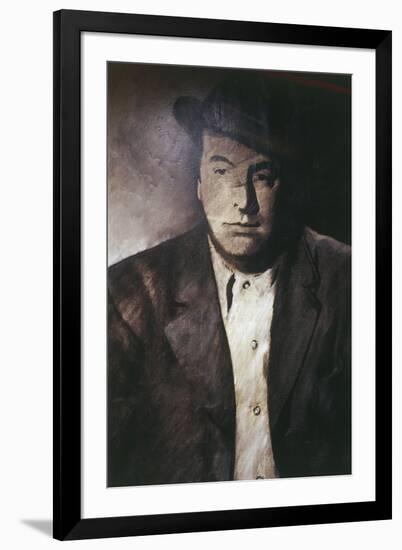 Close-Up of a Man Wearing a Hat, Isla Negra, Valparaiso Region, Chile-null-Framed Giclee Print