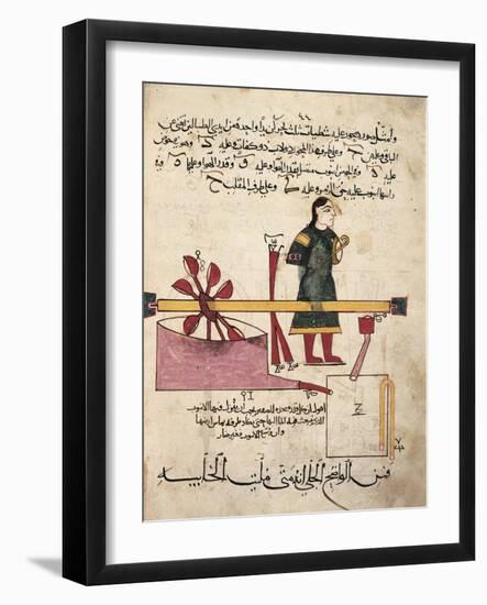 Close-Up of a Miniature from the Book of Knowledge of Ingenious Mechanical Devices by Al-Jazari. Tu-null-Framed Giclee Print