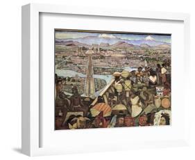 Close-Up of a Mural, the Great City of Tenochtitlan, Mexico City, Mexico-null-Framed Giclee Print