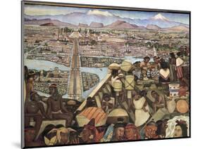 Close-Up of a Mural, the Great City of Tenochtitlan, Mexico City, Mexico-null-Mounted Giclee Print