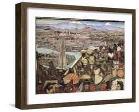 Close-Up of a Mural, the Great City of Tenochtitlan, Mexico City, Mexico-null-Framed Giclee Print