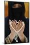 Close up of a Muslim woman's hands in abaya while holding rosary and praying, United Arab Emirates-Godong-Mounted Photographic Print