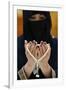 Close up of a Muslim woman's hands in abaya while holding rosary and praying, United Arab Emirates-Godong-Framed Photographic Print
