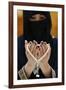 Close up of a Muslim woman's hands in abaya while holding rosary and praying, United Arab Emirates-Godong-Framed Photographic Print