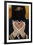 Close up of a Muslim woman's hands in abaya while holding rosary and praying, United Arab Emirates-Godong-Framed Photographic Print