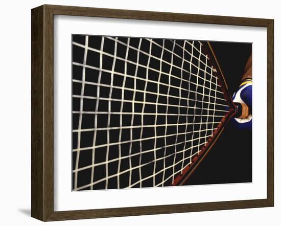 Close-up of a Person Holding a Tennis Racket-null-Framed Photographic Print