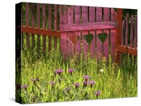 Close-up of a Picket Fence Gate-null-Stretched Canvas