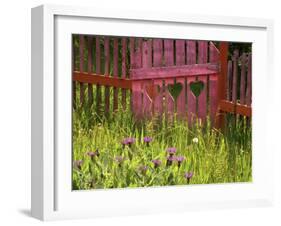 Close-up of a Picket Fence Gate-null-Framed Photographic Print