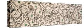 Close-Up of a Pile of Us Dollar Bills-null-Stretched Canvas