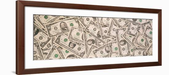 Close-Up of a Pile of Us Dollar Bills-null-Framed Photographic Print