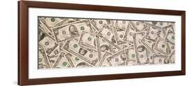 Close-Up of a Pile of Us Dollar Bills-null-Framed Photographic Print