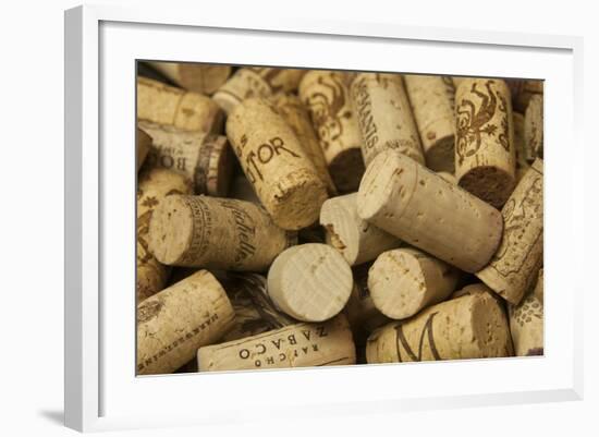 Close-Up of a Pile of Wine Cork Collection-Bill Bachmann-Framed Photographic Print