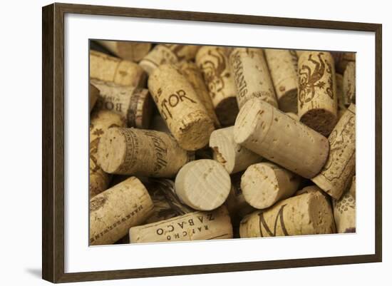 Close-Up of a Pile of Wine Cork Collection-Bill Bachmann-Framed Photographic Print