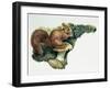 Close-Up of a Red Squirrel Eating a Nut (Sciurus Vulgaris)-null-Framed Giclee Print