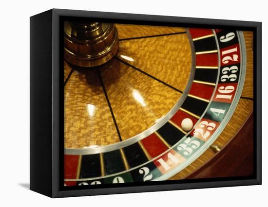 Close-up of a Roulette Wheel-Barry Winiker-Framed Stretched Canvas