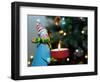 Close-Up of a Snow Man Candle in Front of a Tree with Christmas Lights-Winfred Evers-Framed Photographic Print