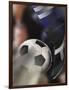 Close-up of a Soccer Player Kicking a Soccer Ball-null-Framed Photographic Print