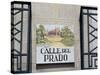 Close-Up of a Tile Street Sign, Calle Del Prado, Centro, Madrid, Spain-Richard Nebesky-Stretched Canvas