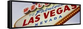 Close-up of a Welcome Sign, Las Vegas, Nevada, USA-null-Framed Stretched Canvas