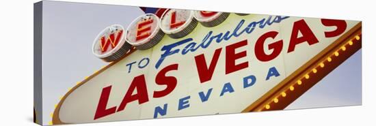 Close-up of a Welcome Sign, Las Vegas, Nevada, USA-null-Stretched Canvas