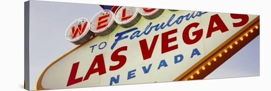 Close-up of a Welcome Sign, Las Vegas, Nevada, USA-null-Stretched Canvas