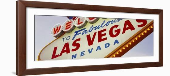 Close-up of a Welcome Sign, Las Vegas, Nevada, USA-null-Framed Premium Photographic Print