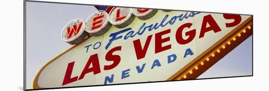 Close-up of a Welcome Sign, Las Vegas, Nevada, USA-null-Mounted Photographic Print